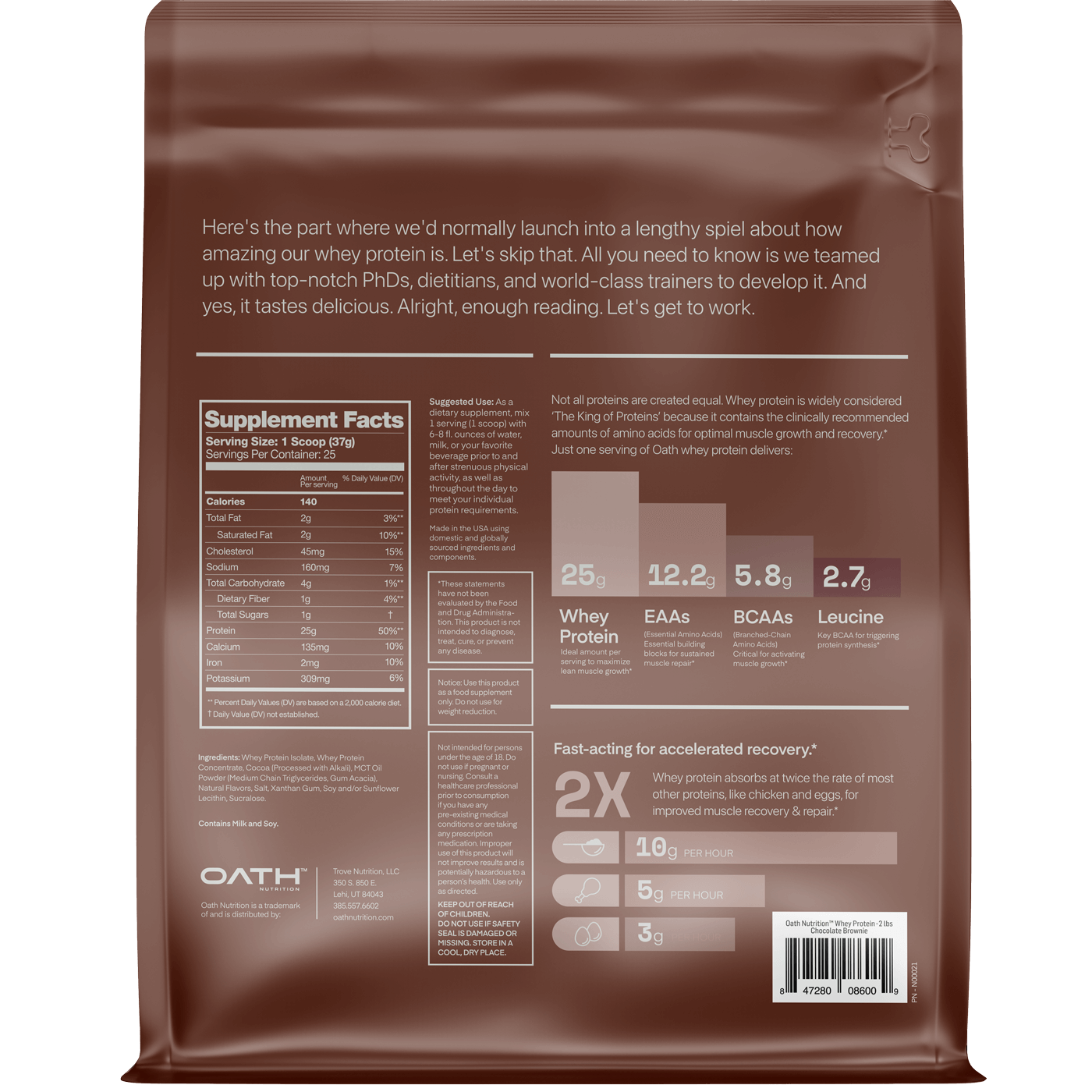Oath Nutrition  Whey Protein - 25 Servings